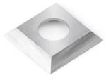 Amana RCK-73 Straight 1-Hole Insert Knife - 4 Cutting Edges; 14.3mm Length; 14.3mm Width; 2.5mm Thickness; 6.2mm Hole Diameter; 35 Degree Bevel; For General Purpose Wood, Chipboard, Plywood; Solid Carbide