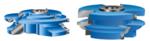 Amana SC546 Bead Cabinet Door Stile & Rail Set - 3/4" Material Thickness; 1" & 1-1/4" Bore; 1/4" Width x 7/16" Depth Tongue; 1" Cutting Height; 9/32" Radius; 3-9/16" Overall Diameter; Optional rub collars: C019, C-020; 2-Piece Carbide Tipped 3-Wing
