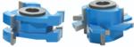 Amana SC553 Adjustable Straight Cabinet Door 2-Piece Stile & Rail Set - 1" & 1-1/4" Bore; 3/16" to 9/32" x 3/8" Tongue; 2-59/64" Overall Diameter; 1-1/16" to 1-21/64" Cutting Height For 5/8" to 1-1/4" Material. 2 Piece Carbide Tipped 3-Wing