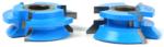 Amana SC642 45 Degree 'V' Paneling Shaper Cutter Set - 1" Cutting Height; 1/2" & 3/4" Bore; 2-3/4" Overall Diameter; C-010, C-043 Rub Collar; For 3/4" - 1" material; 3-Wing, Carbide Tipped