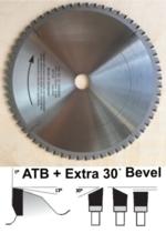 Magnate SL2524 Steel Cutting Saw Blade - 255mm Diameter; 48 Tooth; 0 degree Hook; 2.4mm Kerf; 2.0mm Plate; Carbide Tipped, 1" Bore, ATB + EXTRA 30 degree Bevel Grind