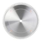 Amana TB10801 Thin Kerf Trim Saw Blade - 10" Diameter; 80 Tooth; 5/8" Bore; TC Grind; .090" Kerf; .062" Plate; TC grind for chipboard and laminate-covered material, thin acrylic, masonite, and plastics.; 10-Degree Hook, Carbide Tipped